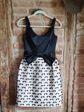 Beautiful Milly Black & White Bow Cocktail Dress Sz 0